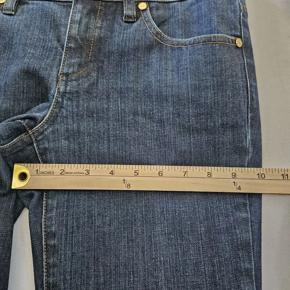 Tory Burch Jeans Womens 31x25.75 Cropped Jean Straight Blue Dark Wash Mid Rise - Picture 8 of 15